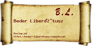Beder Liberátusz névjegykártya